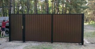 Купить распашные ворота из профнастила Ухта, цена от 2792 руб.